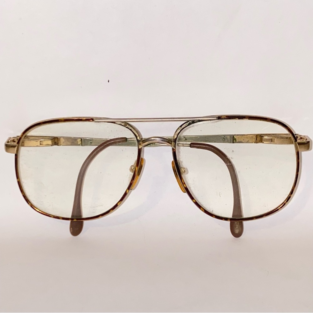 Vintage On Guard Aviator Eyeglass Frames Full Rim Metal Tortoise
